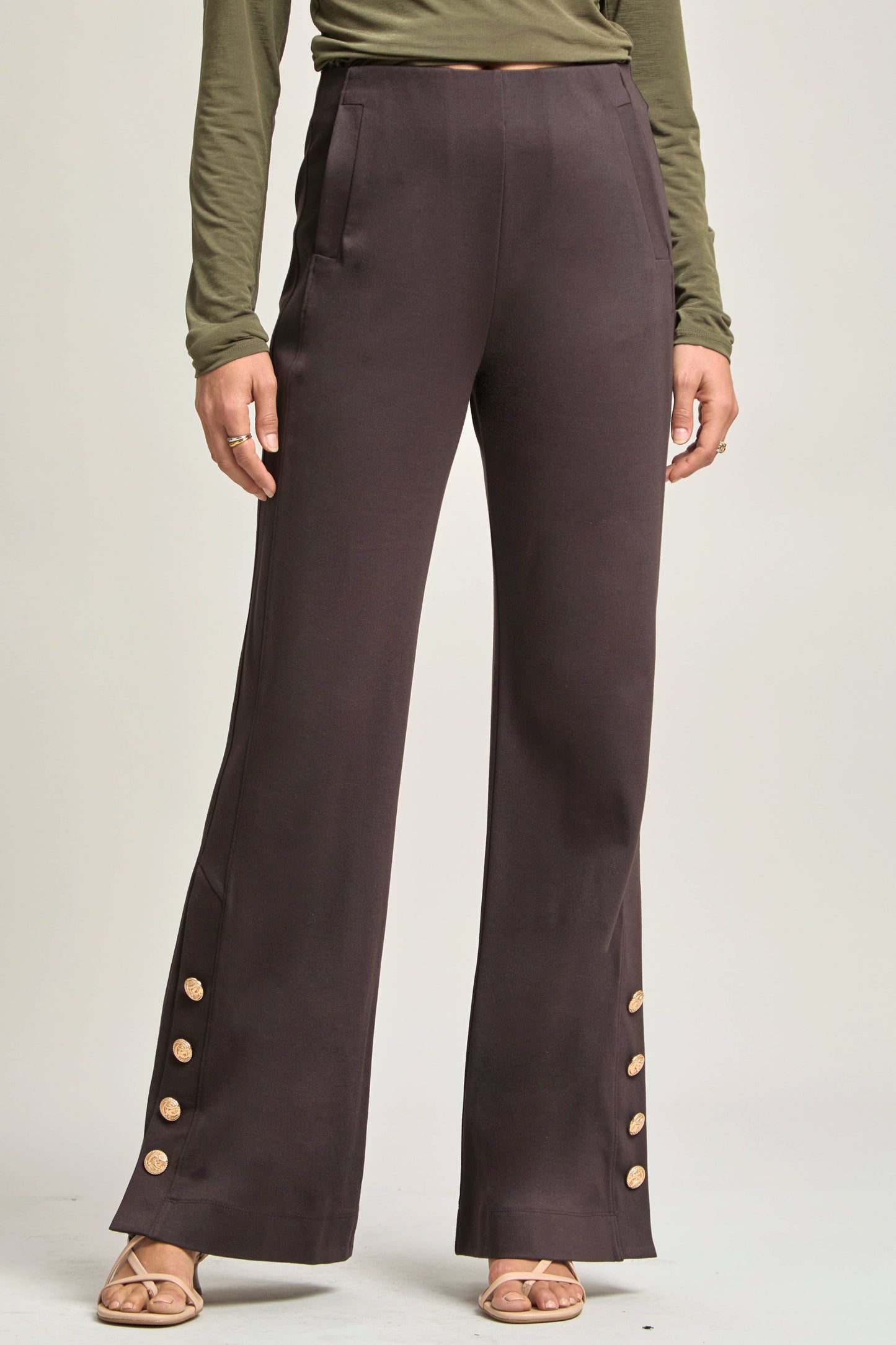 Magic Gala Button-Hem Pants Dear Scarlett