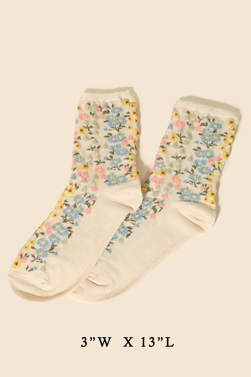 Assorted Flower Pattern Socks Anarchy Street