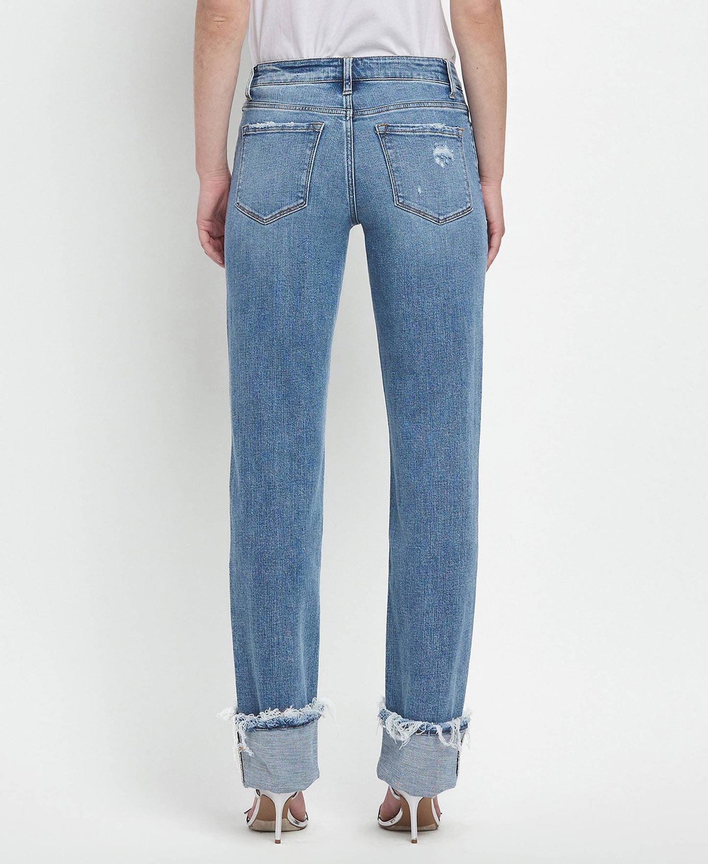 MID RISE CUFFED STRAIGHT JEANS LV1504 Lovervet by VERVET