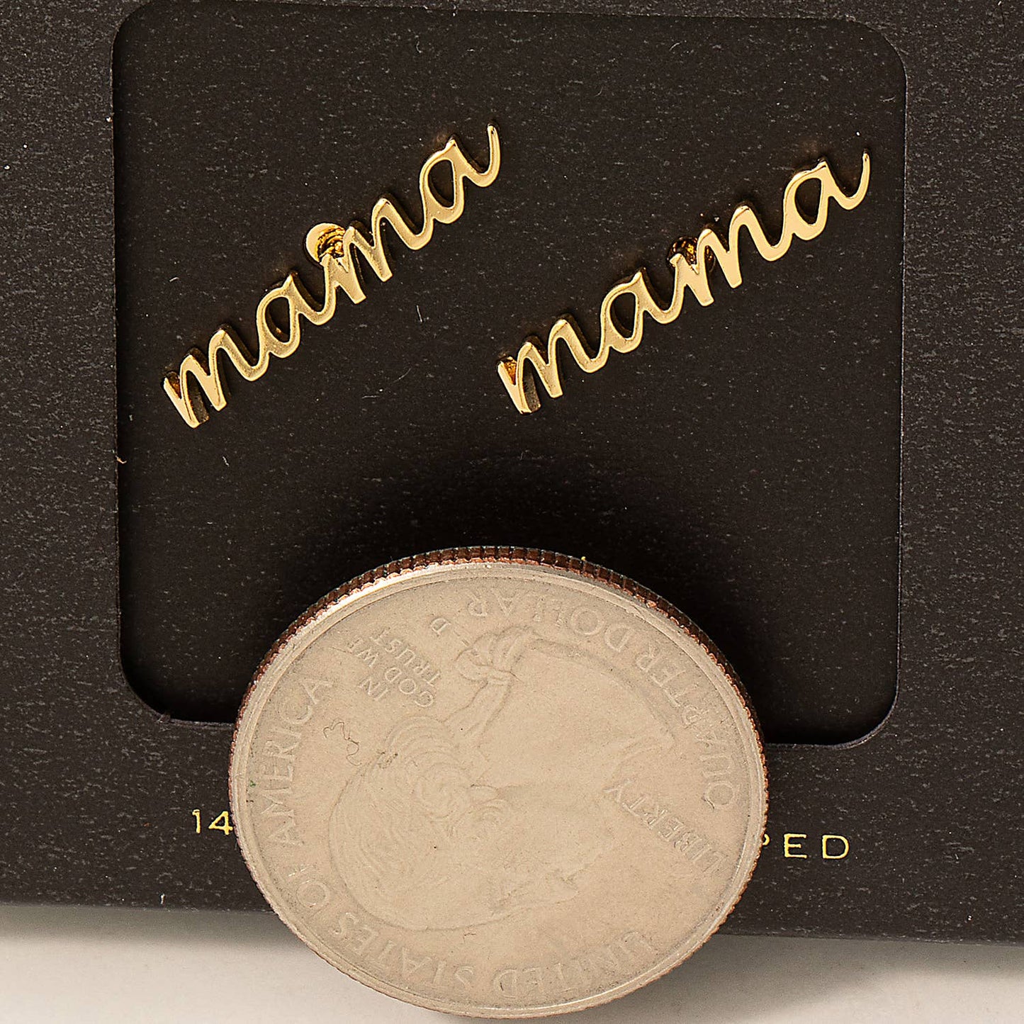 Secret Box Handwritten Mama Stud Earrings 926 WEST