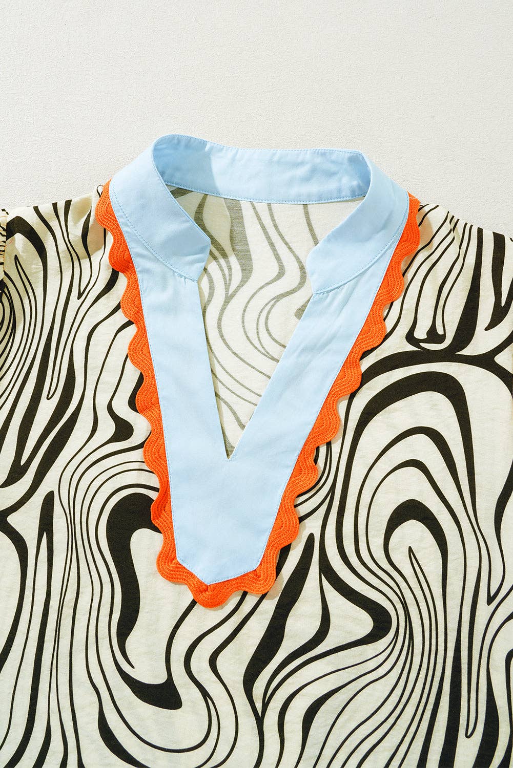 Zebra Stripe Ric-Rac Summer Blouse