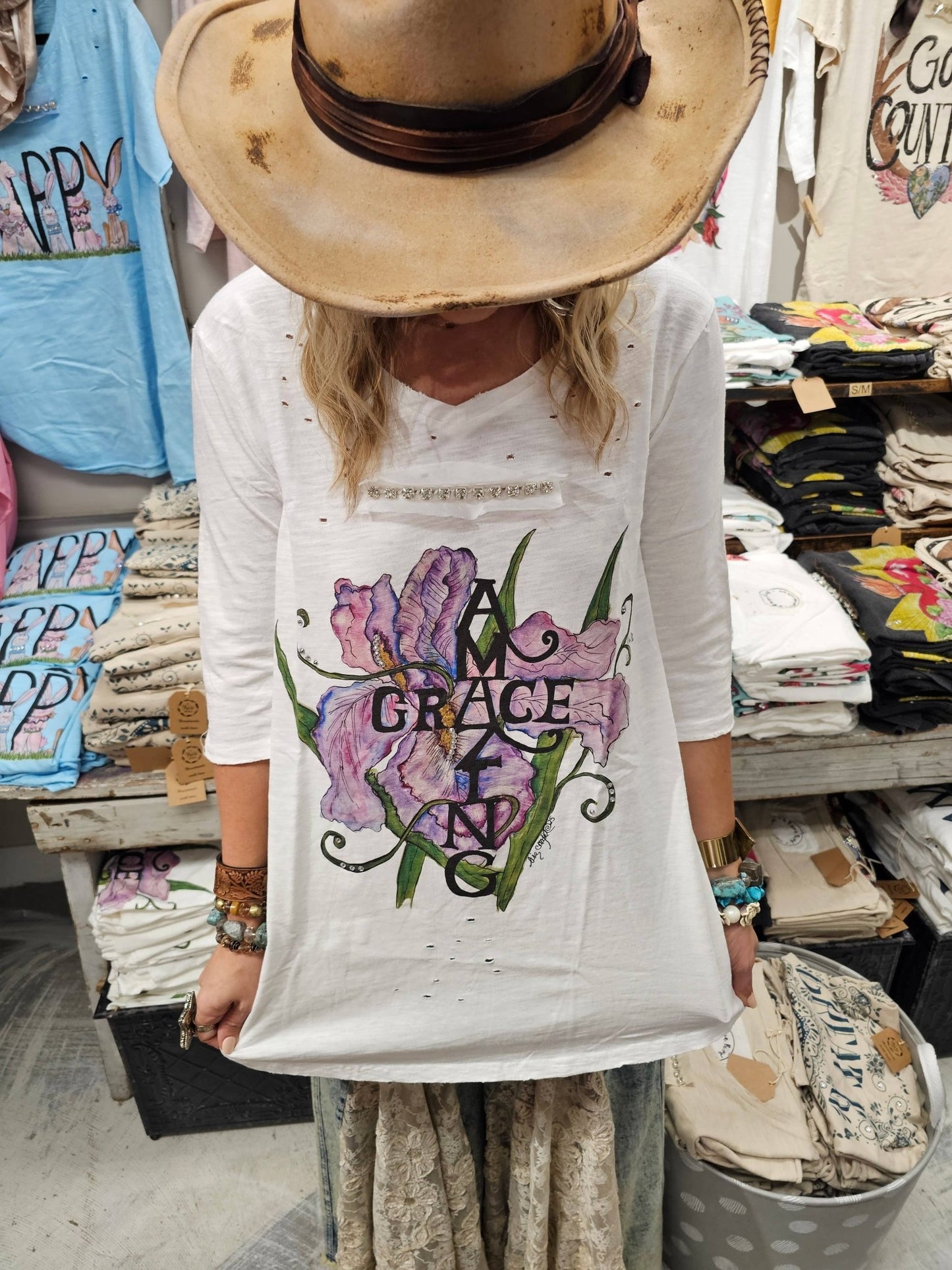 Amazing Grace Tattered Tee - 926 West