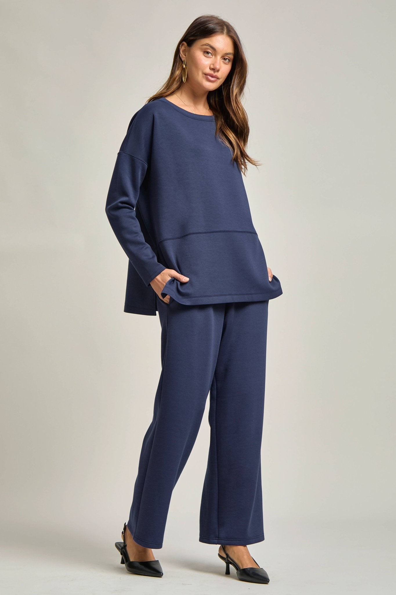 Dear Scarlet - Tunic Top + Straight Pants Travel Modal Set - 926 West