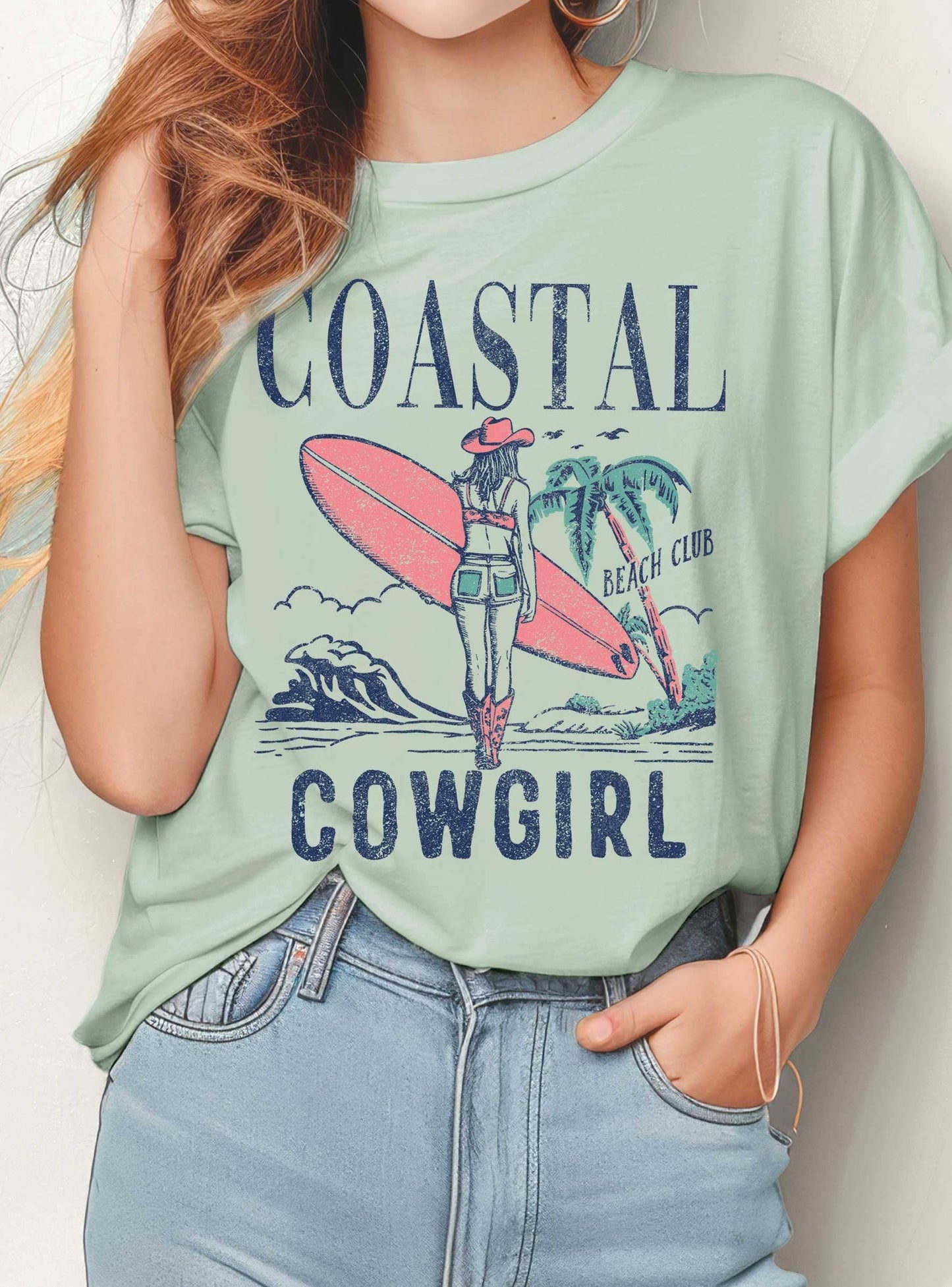 COASTAL COWGIRL BEACH CLUB GRAPHIC TSHIRTS 926 WEST