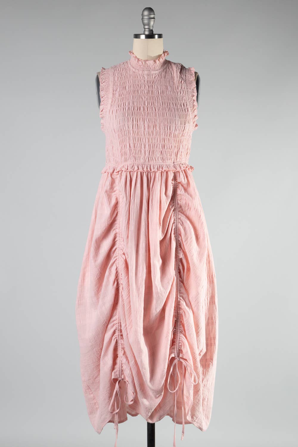 FINAL SALE- Amazing Smocked and Ruffle Detail Midi Dress