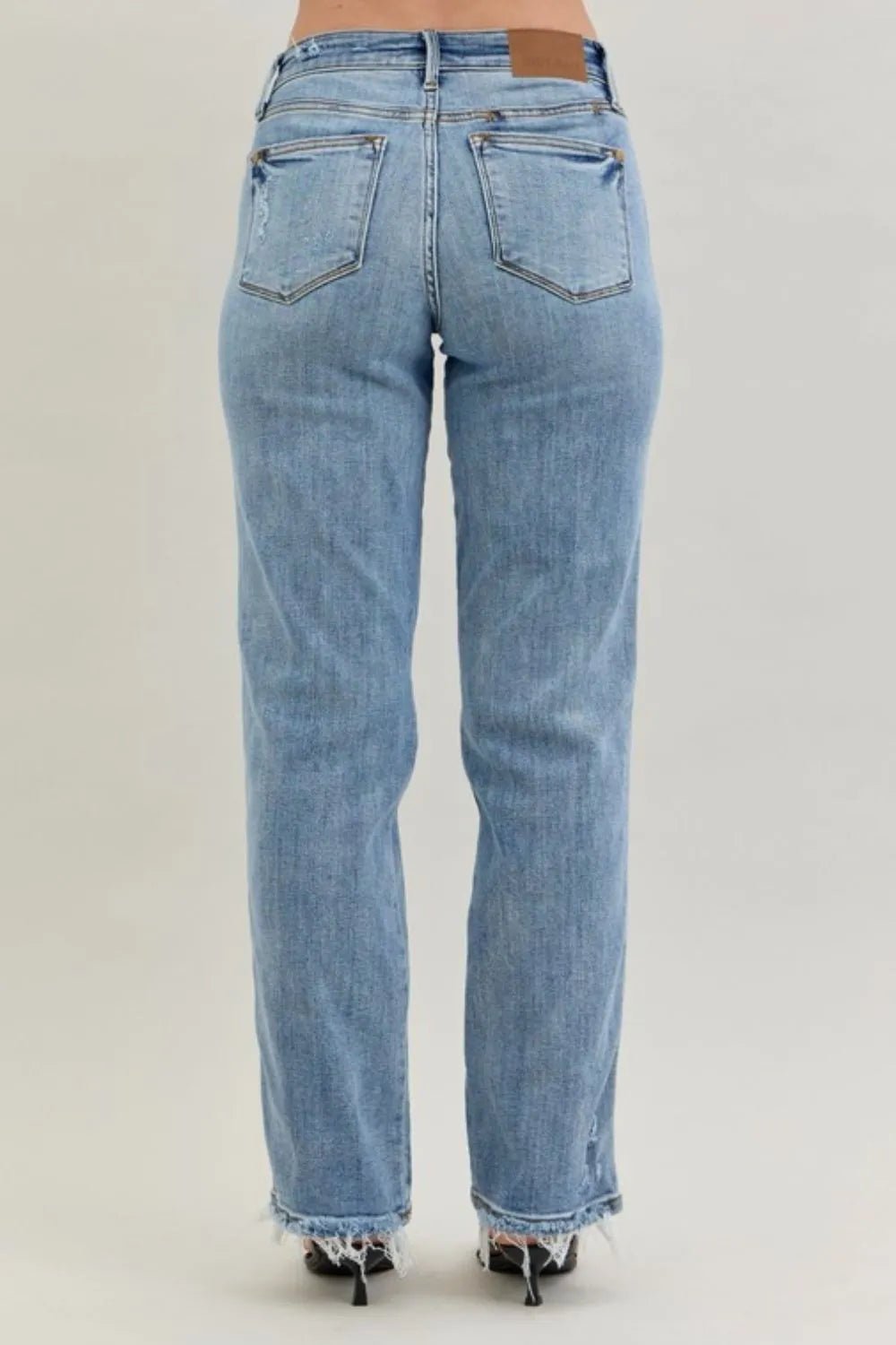 Judy Blue Frayed Hem Cell Phone Pocket Dad Jeans - 926 West