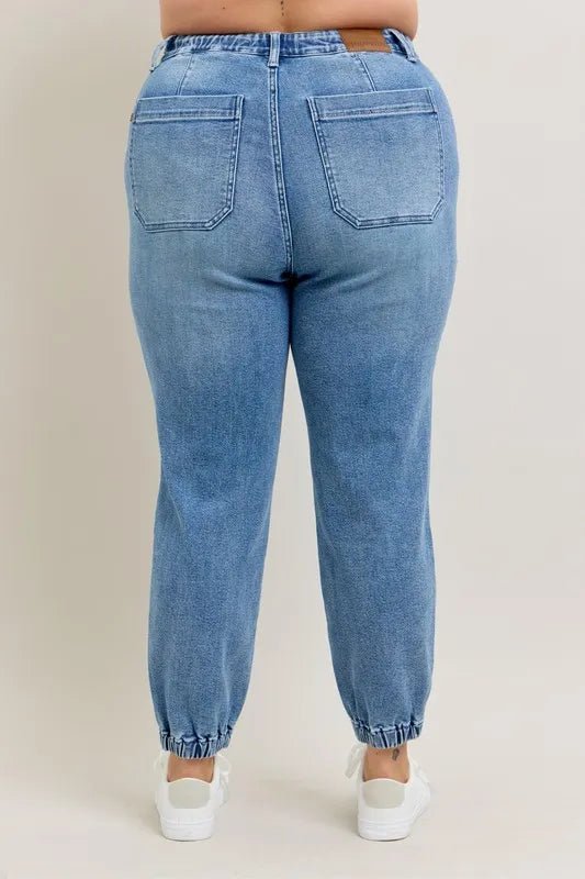 Judy Blue Full Size High Waist Denim Jogger Plus Size - 926 West