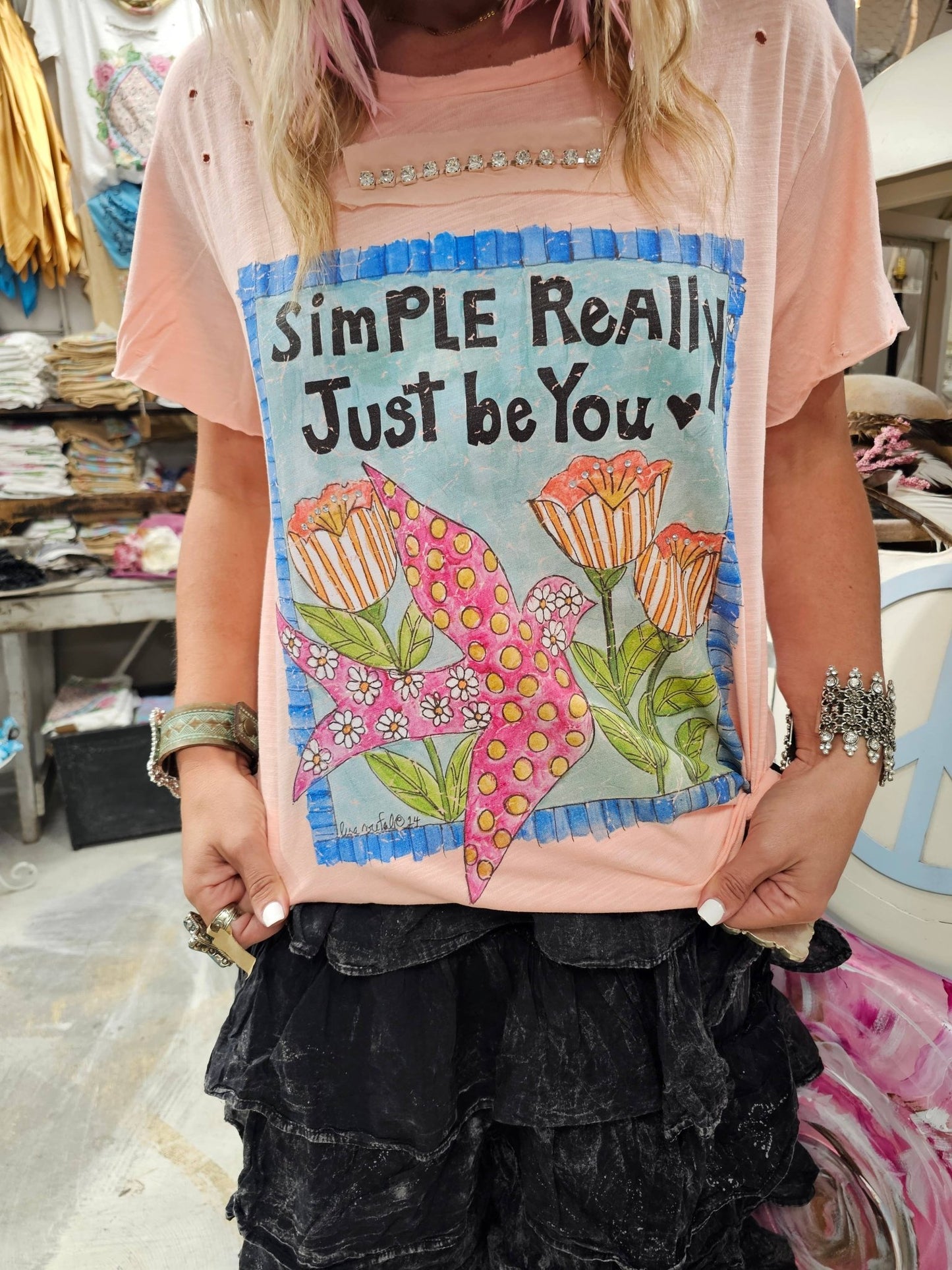 Just Be You Tattered Tee - 926 West