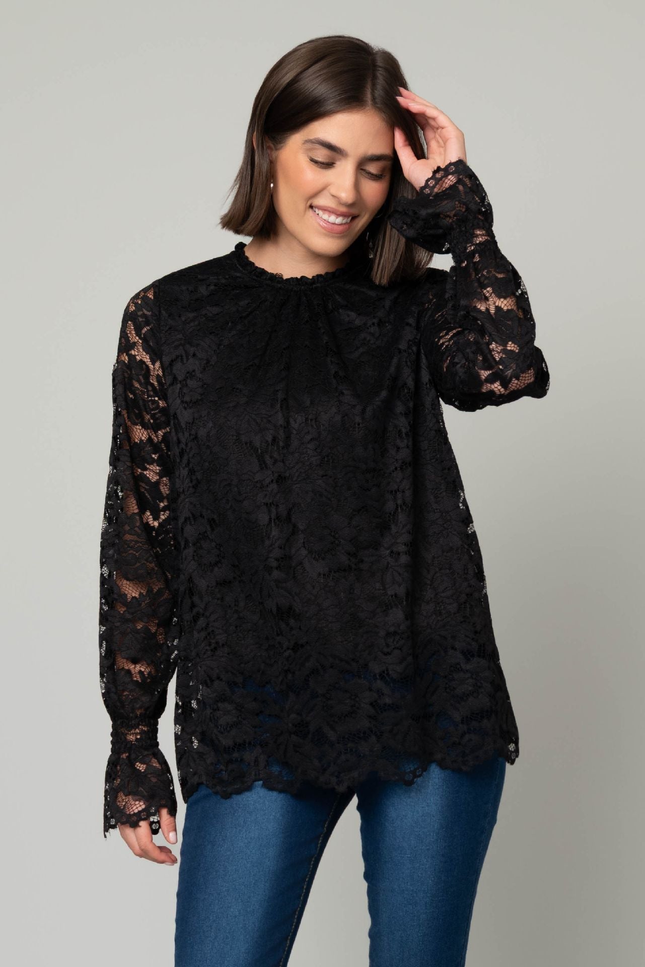 Lace Lined Peasant Top 926 West