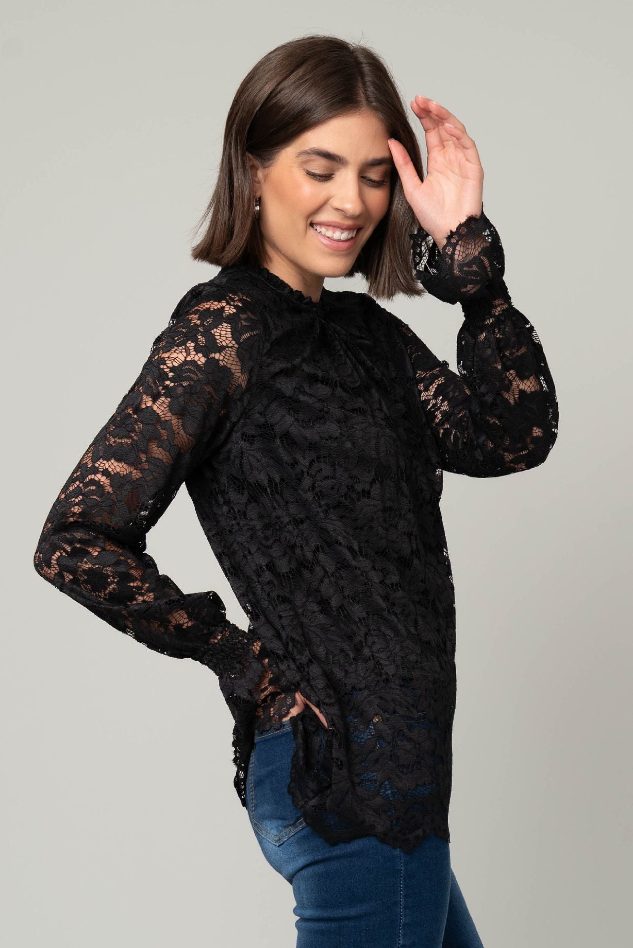 Lace Lined Peasant Top 926 West