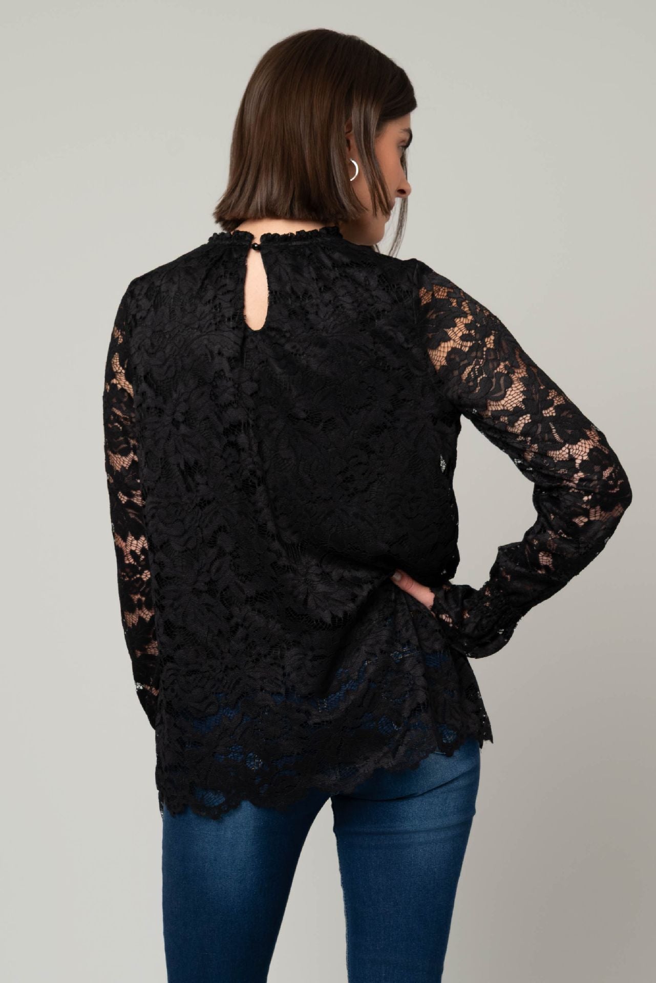Lace Lined Peasant Top 926 West