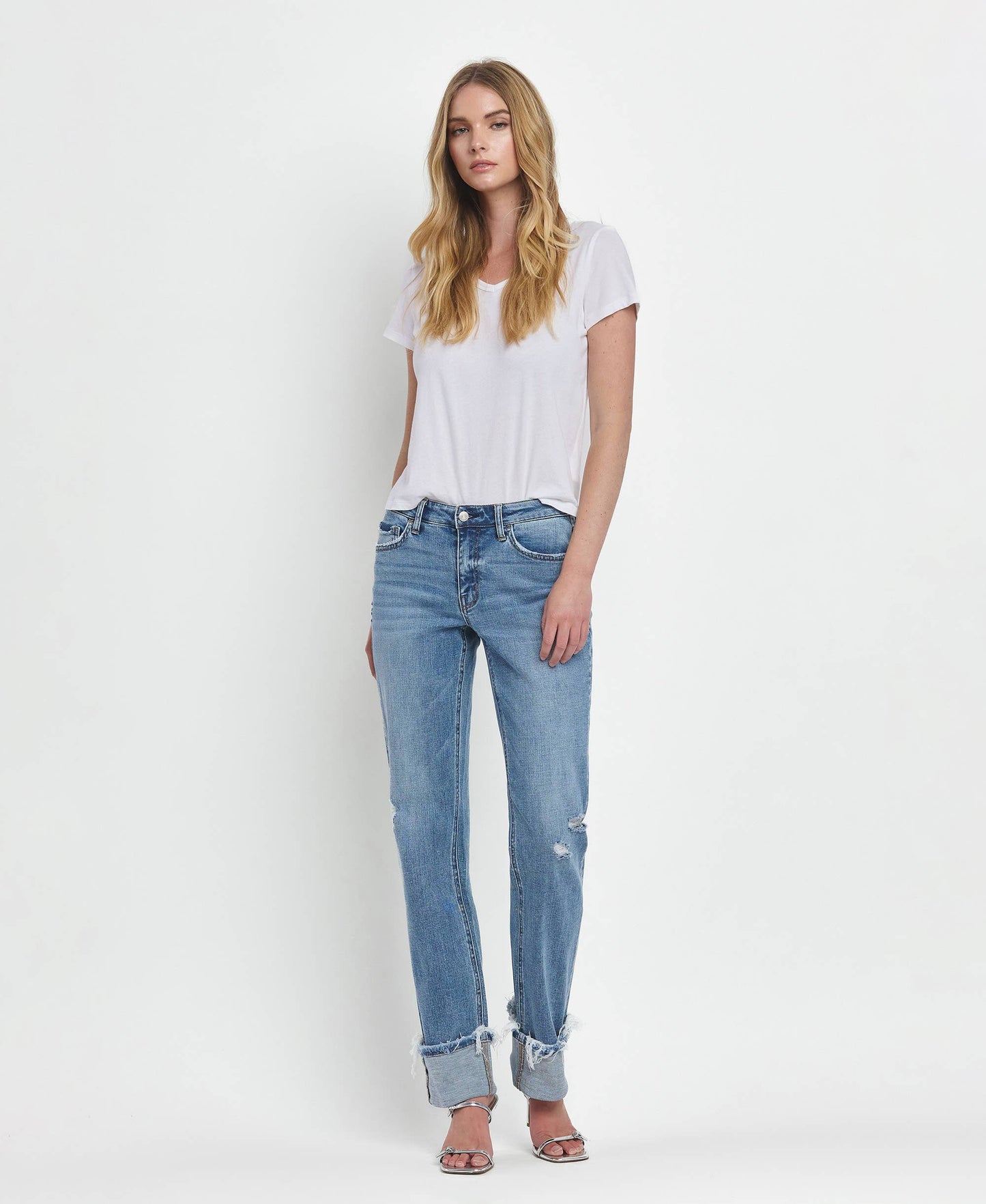 MID RISE CUFFED STRAIGHT JEANS LV1504 Lovervet by VERVET