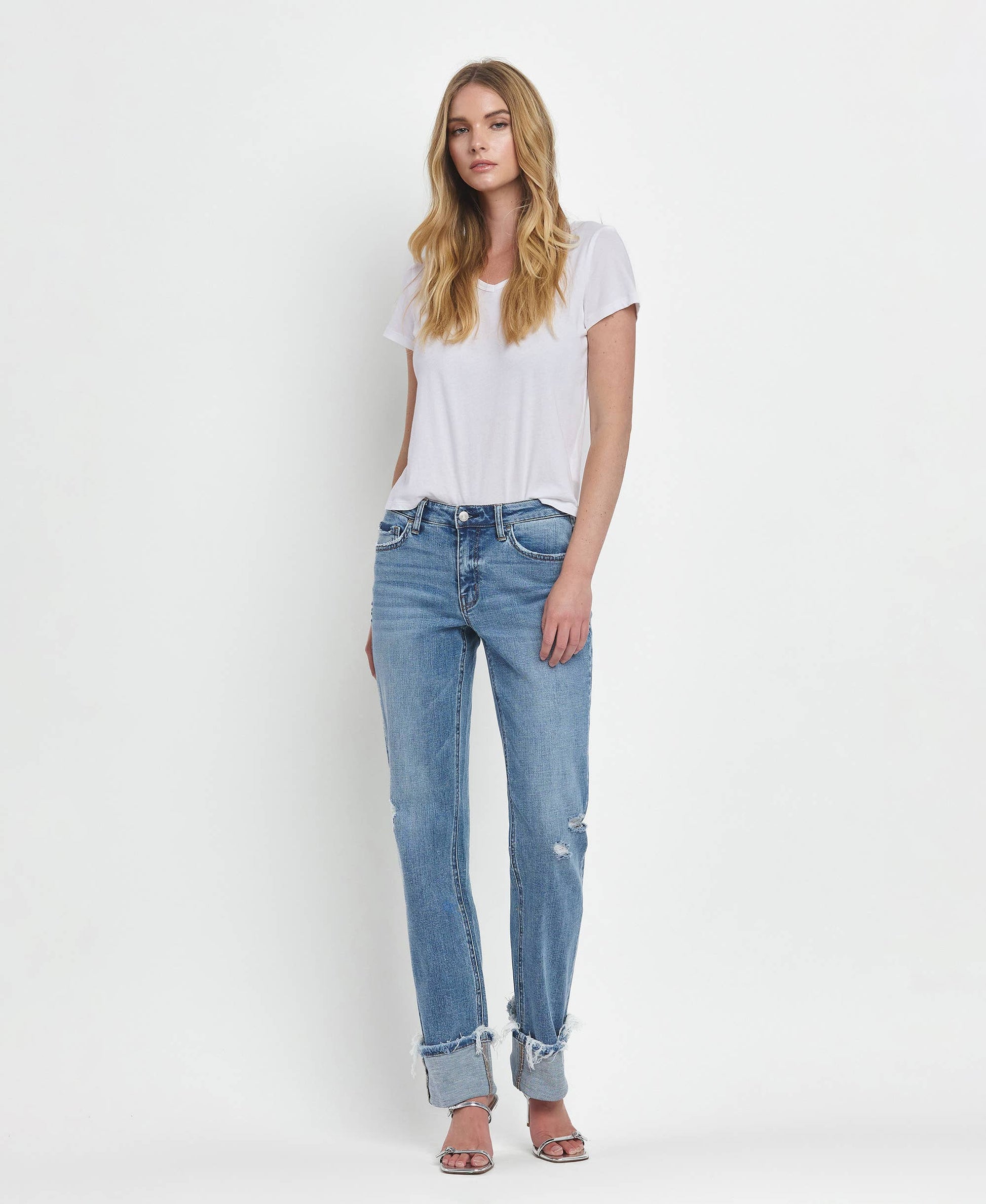 MID RISE CUFFED STRAIGHT JEANS LV1504 Lovervet by VERVET
