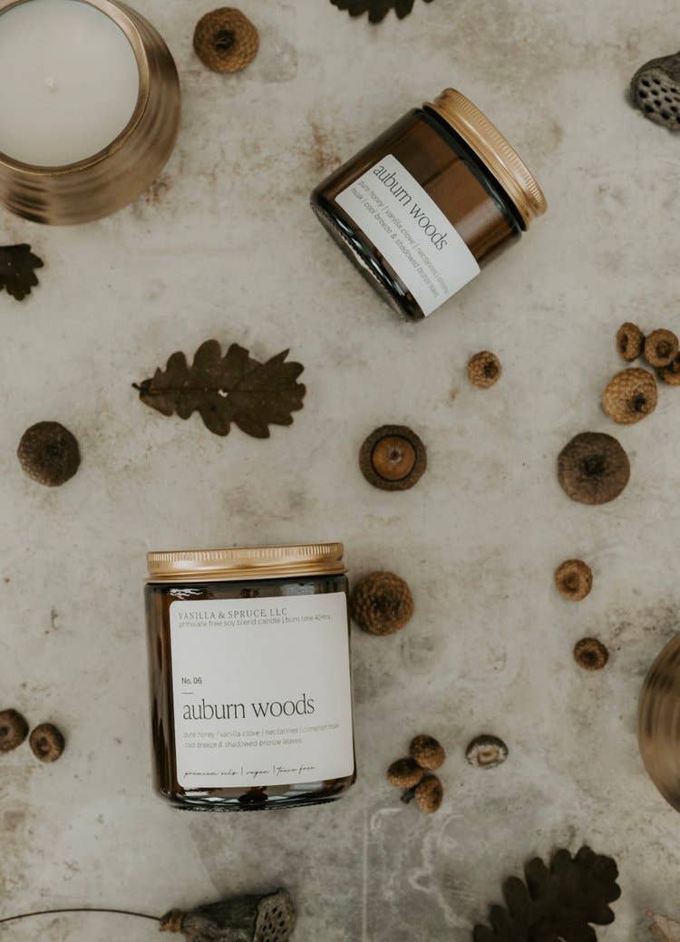 7 oz Candle - Auburn Woods Vanilla and Spruce, LLC