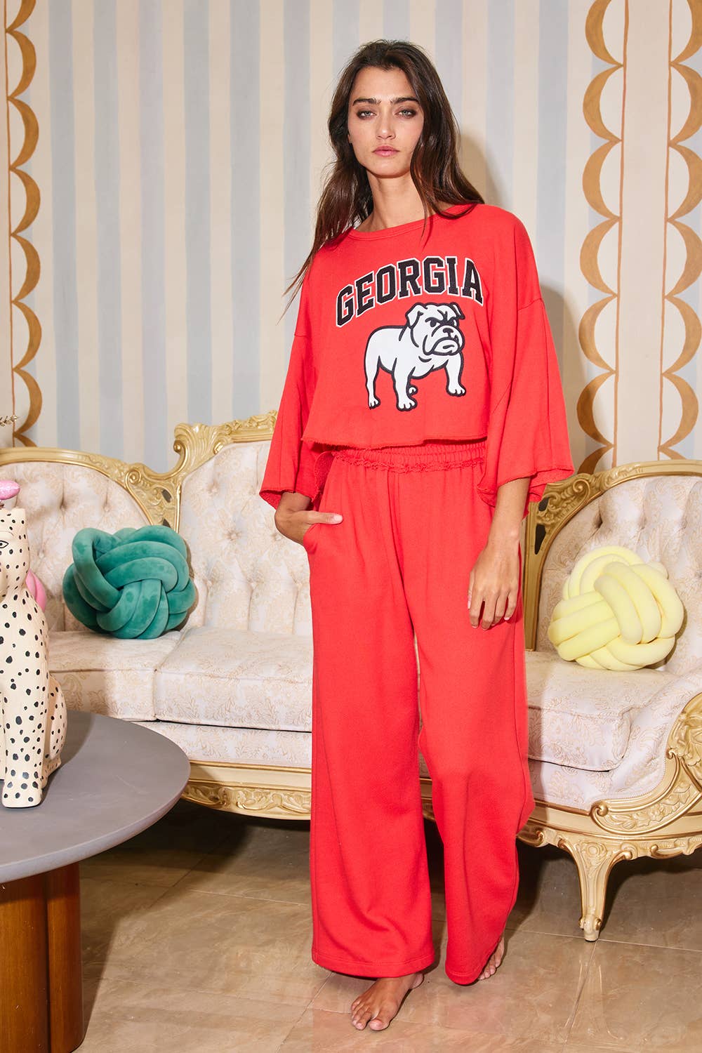 P5652-1 Oversized Terry Wide-leg Sweatpants BUCKETLIST