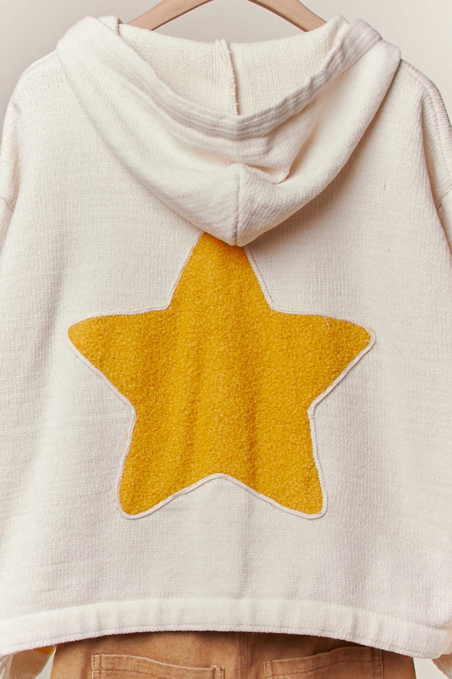 Boucle Star Stripe Hooded Cardigan Mello.