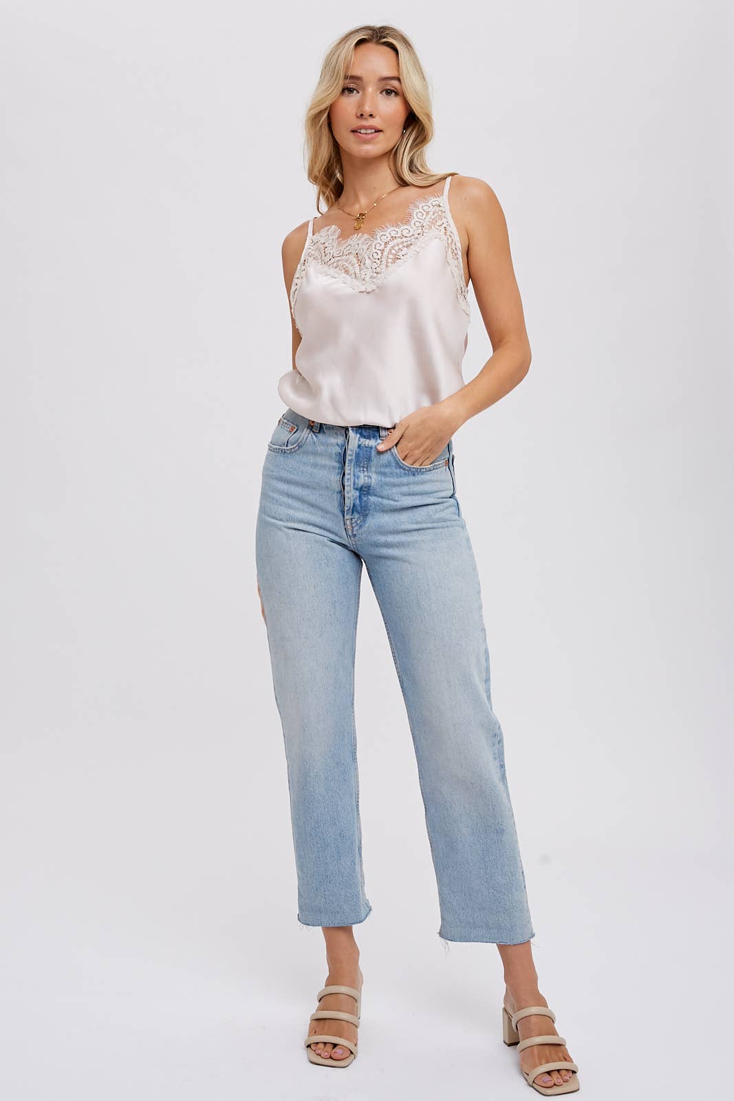 SILKY LACE TRIM CAMISOLE Bluivy