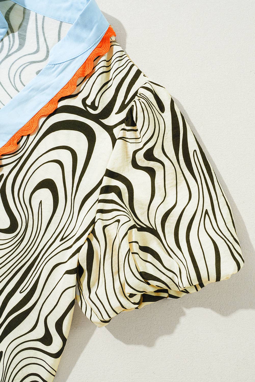 Zebra Stripe Ric-Rac Summer Blouse