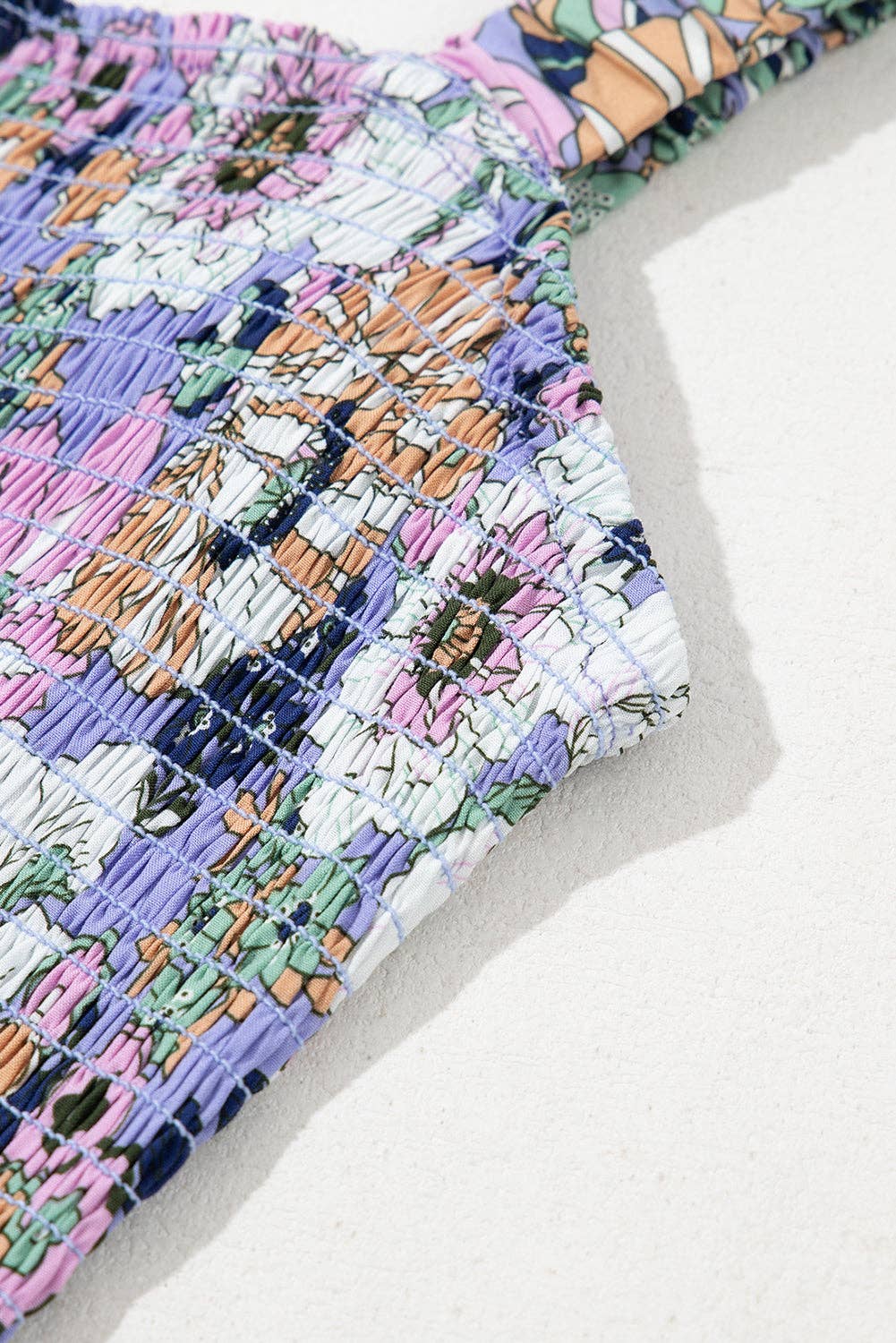 FINAL SALE- Floral Smocked Square Neck Summer Jumpsuit