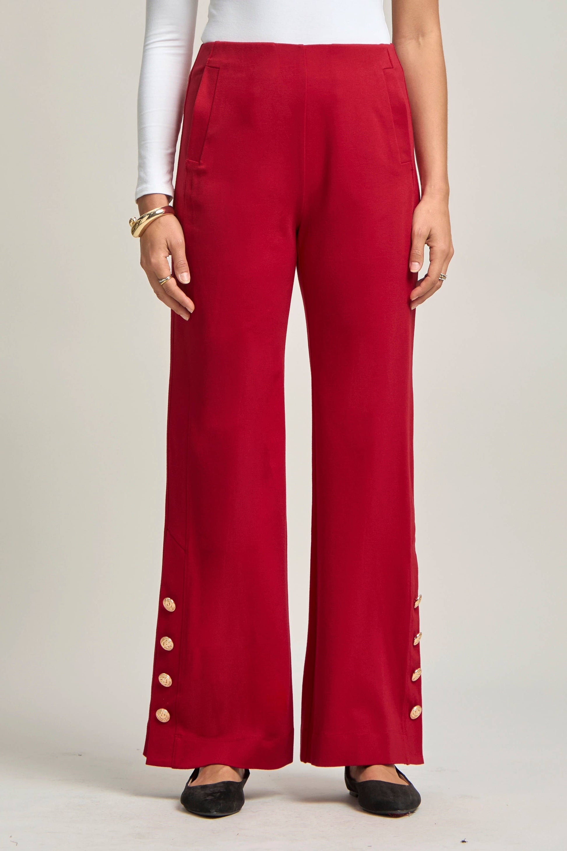 Magic Gala Button-Hem Pants Dear Scarlett