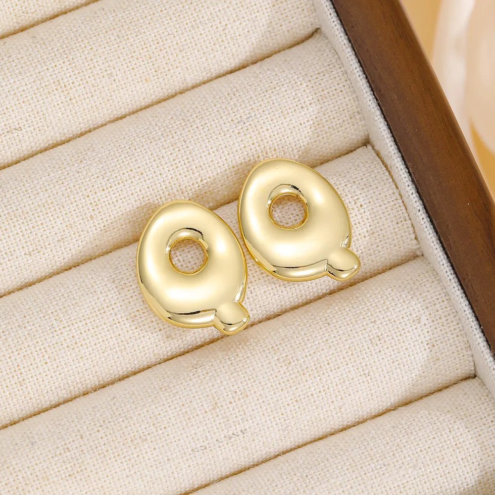 18K Gold - Plated Bubble Letter Stud Earrings - 926 West