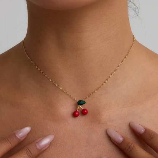 18K Gold - Plated Cherry Pendant Necklace - 926 West