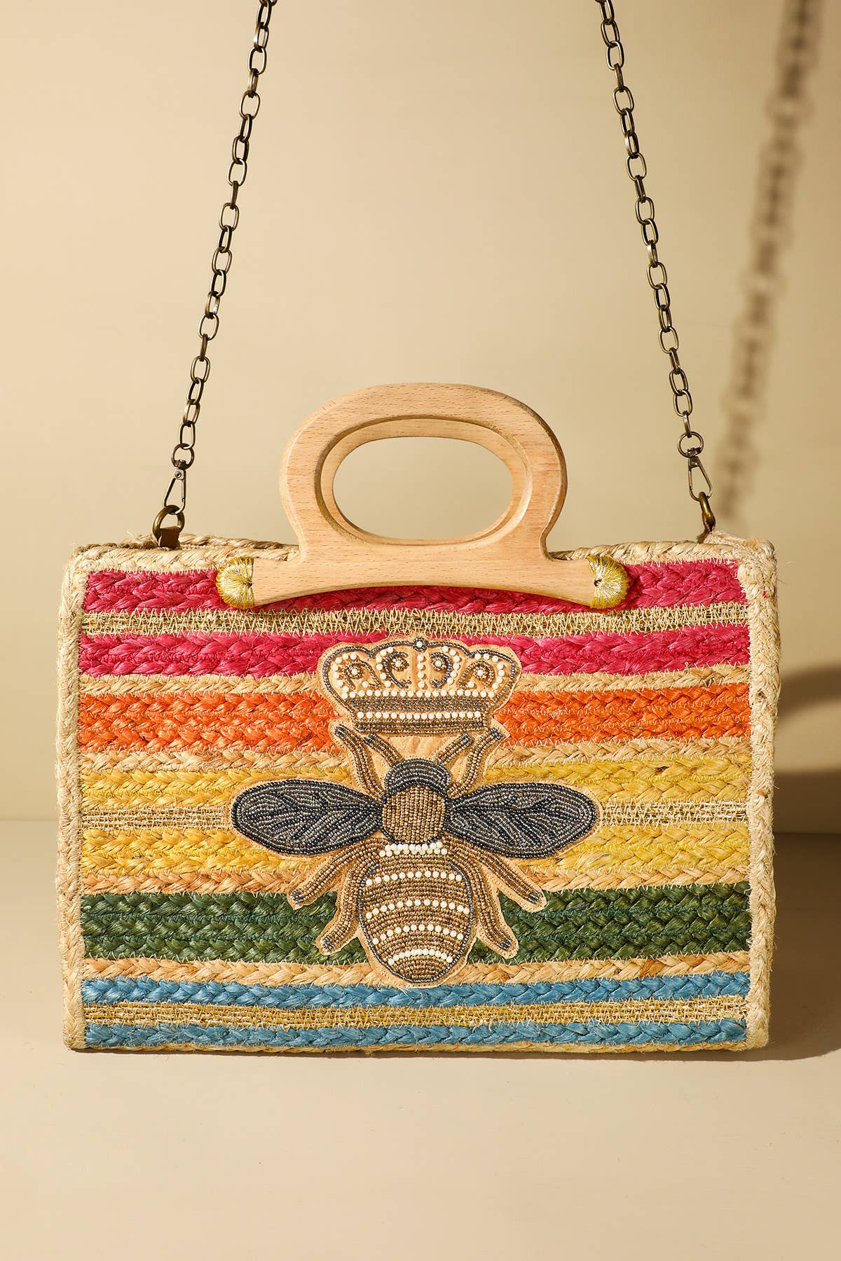 Azure-Bee Jute Tote Bag