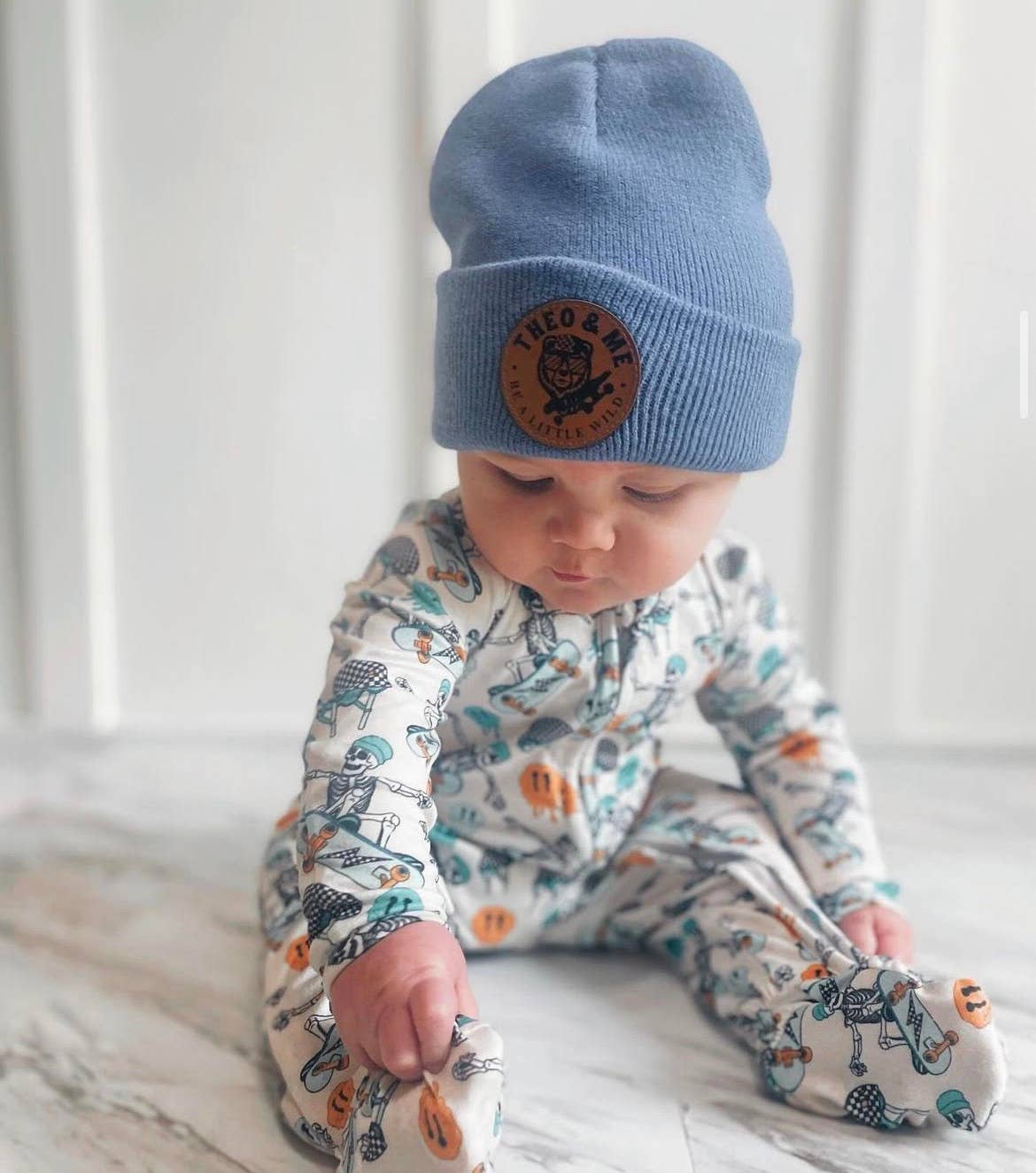 Boys Soft Sleepers Skelly Skateboard Emerson+Ivory