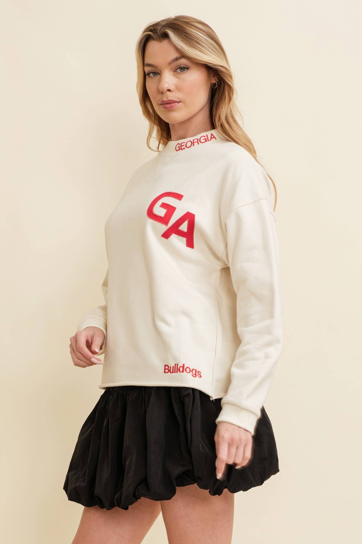 BULLDOGS PRINT PULLOVER SWEATER Cloud Ten