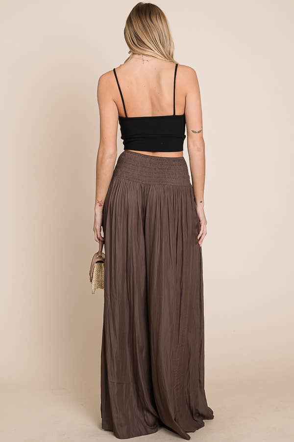 Ruched waist wide resort pants JBJ1036