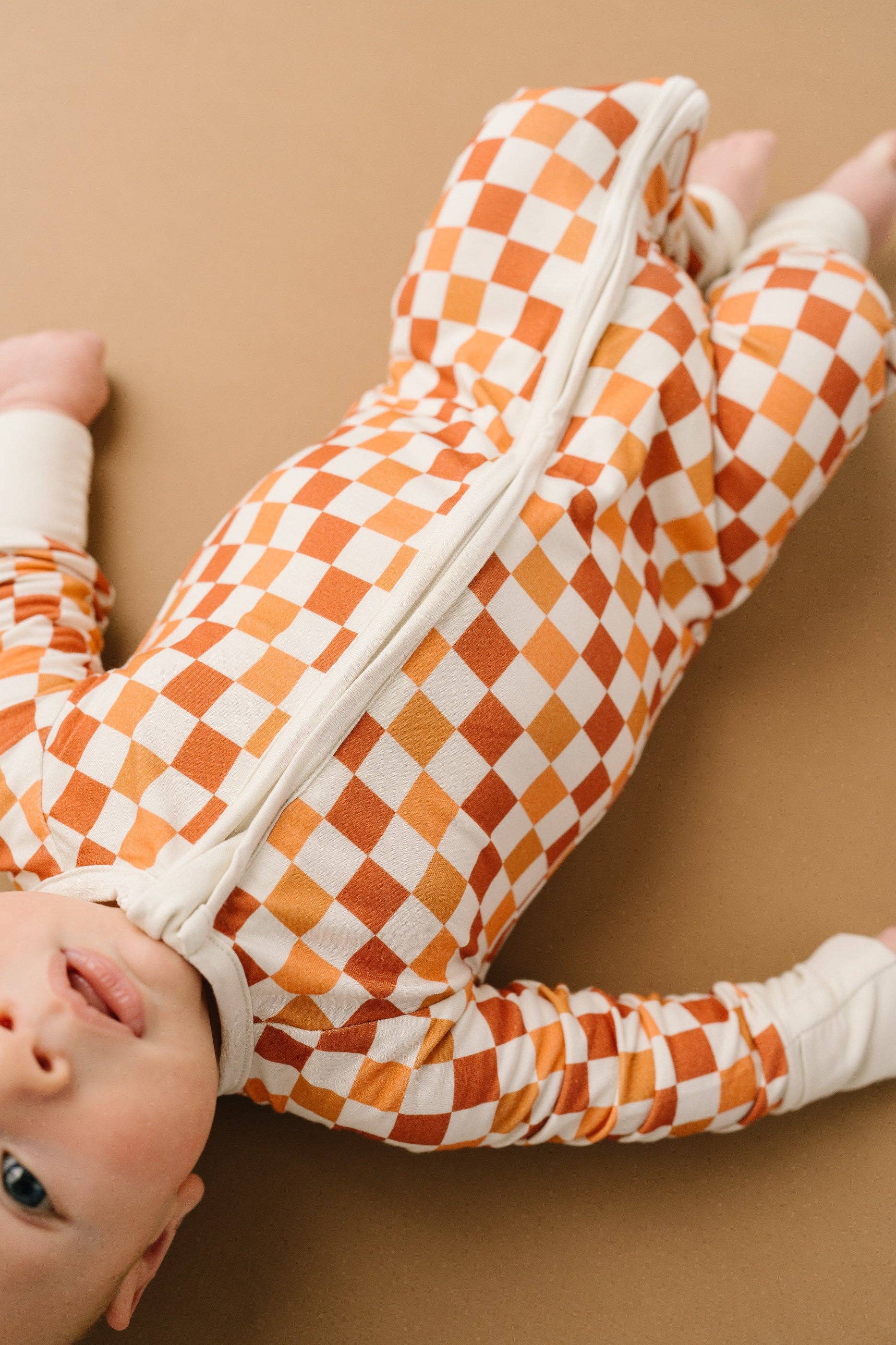 Fall Checkered Bamboo Sleeper Emerson+Ivory