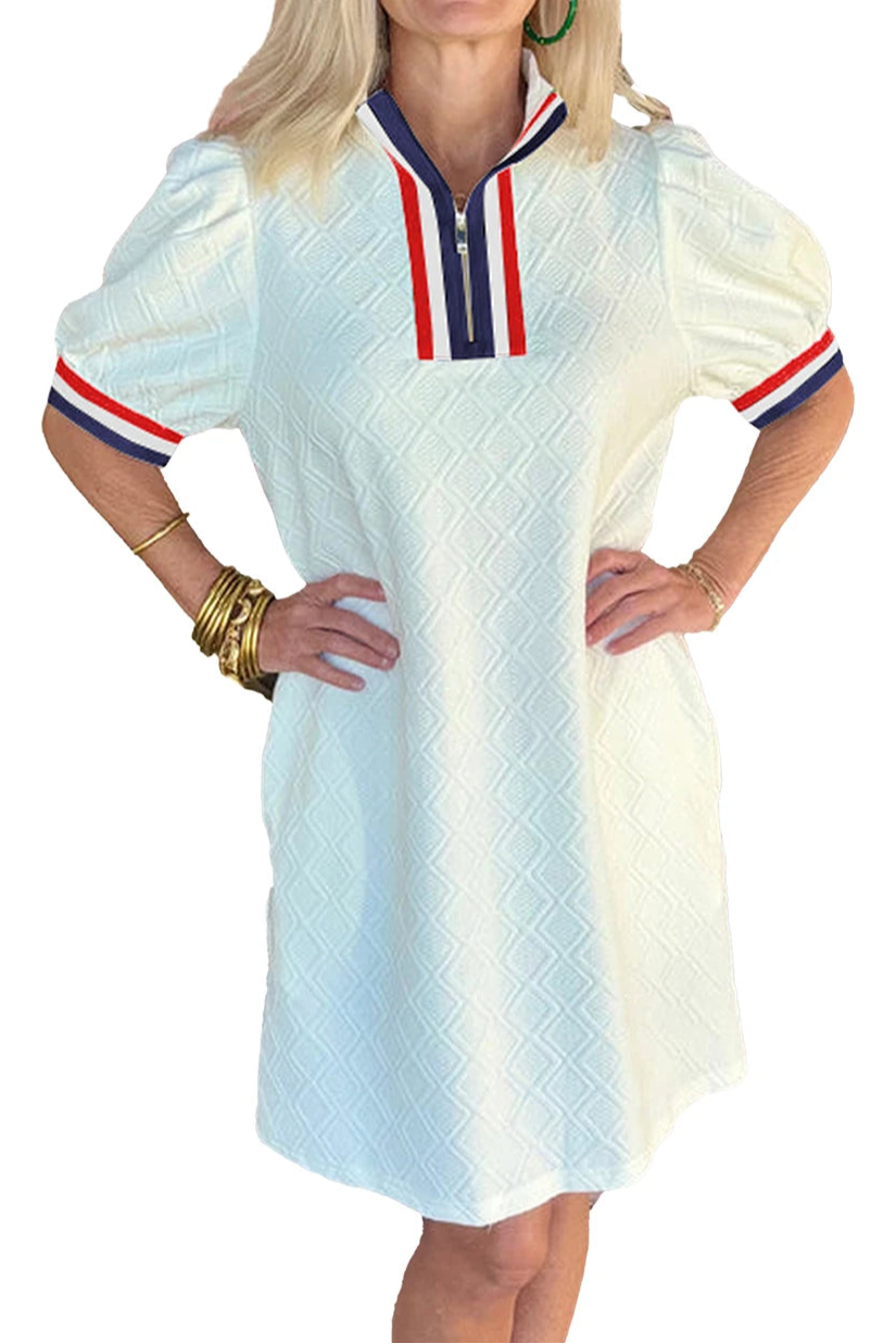 Colorblock Textured Summer Mini Dress