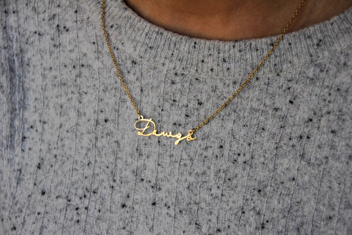 Dawgs Name Necklace - Dawgs Fans -Bulldog Gift Steele Sloan Designs