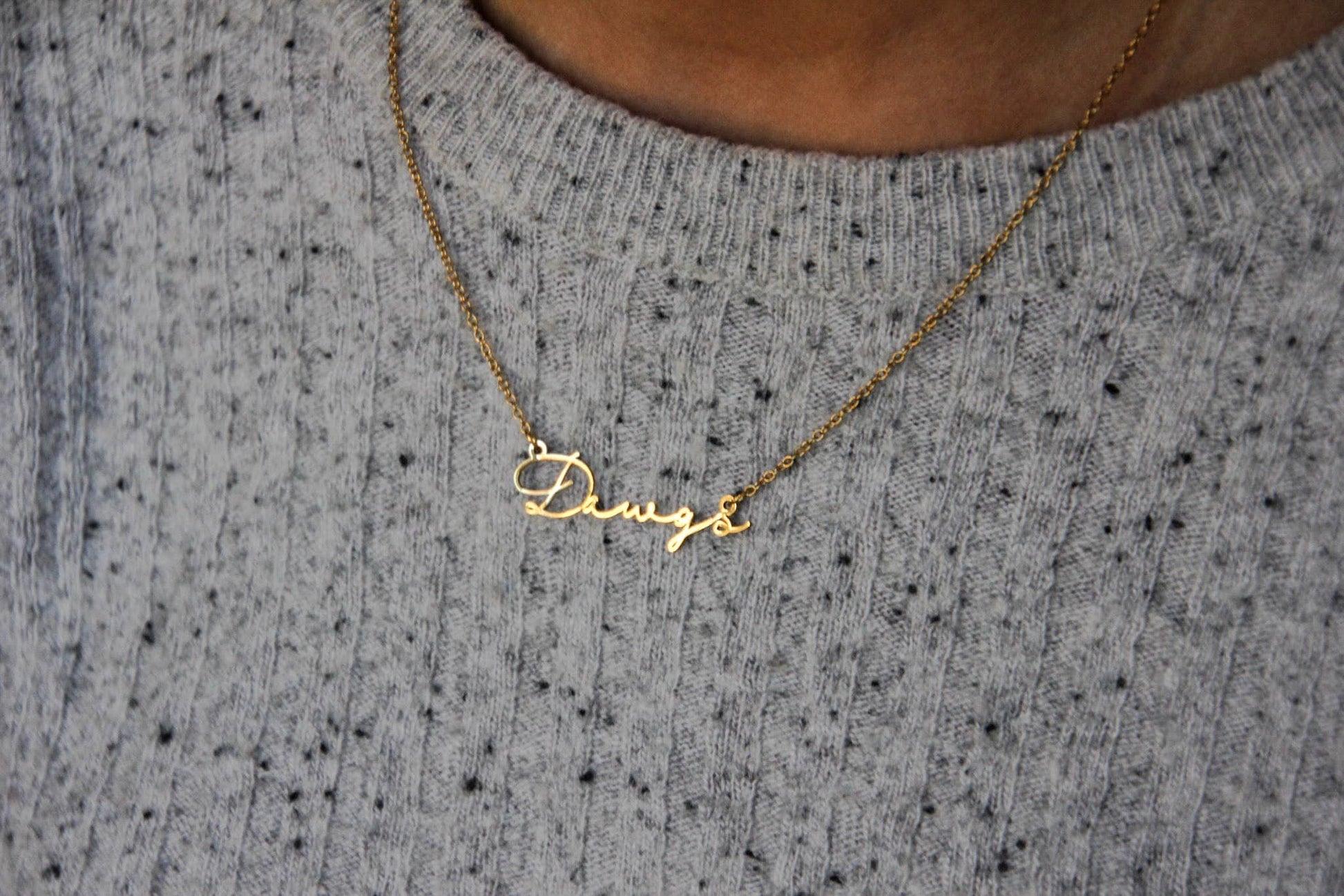 Dawgs Name Necklace - Dawgs Fans -Bulldog Gift Steele Sloan Designs