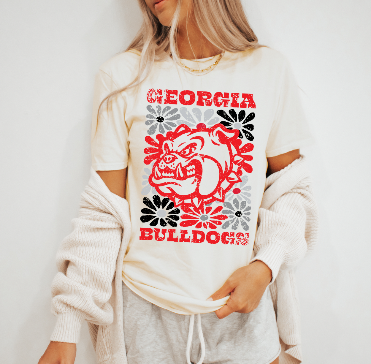Groovy Floral Georgia Bulldogs