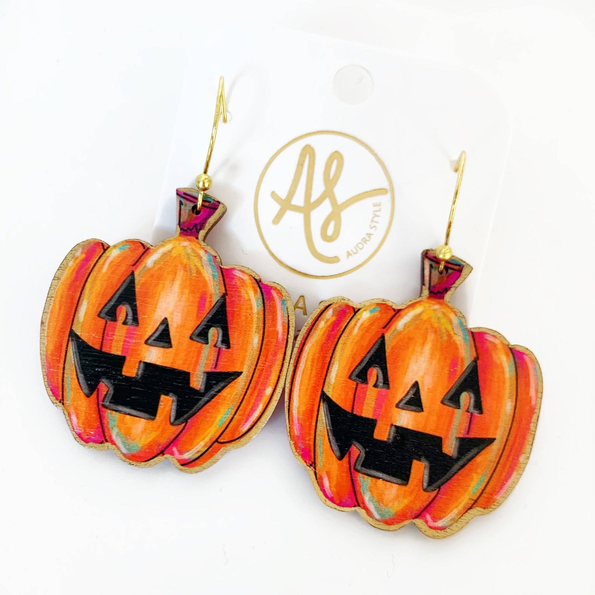 Fall Halloween Statement Earring Jack-o-lantern Earrings Audra Style