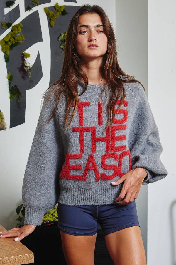 Bucketlist - 'TIS THE SEASON & L'AMOUR' Lettering Sweater BUCKETLIST