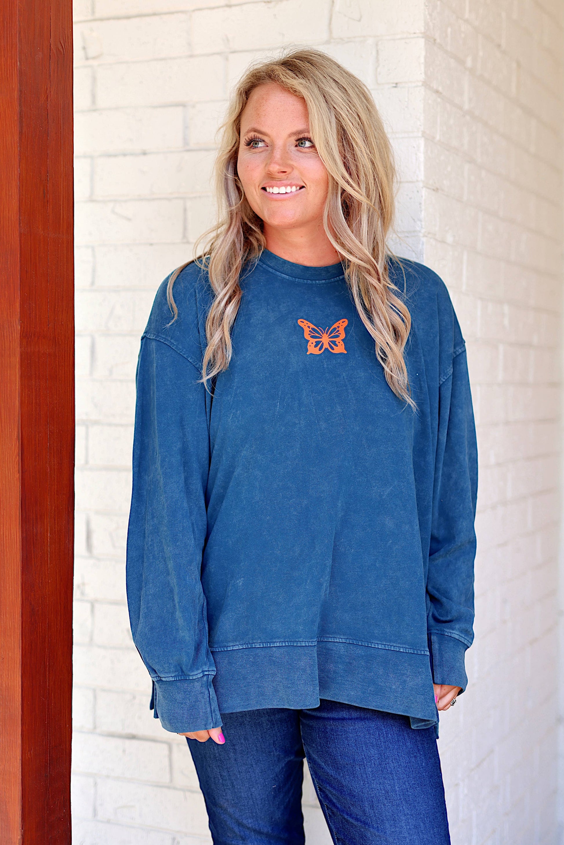 It's A Good Life - Mineral Wash Pullover (Deep Ocean) Jadelynn Brooke