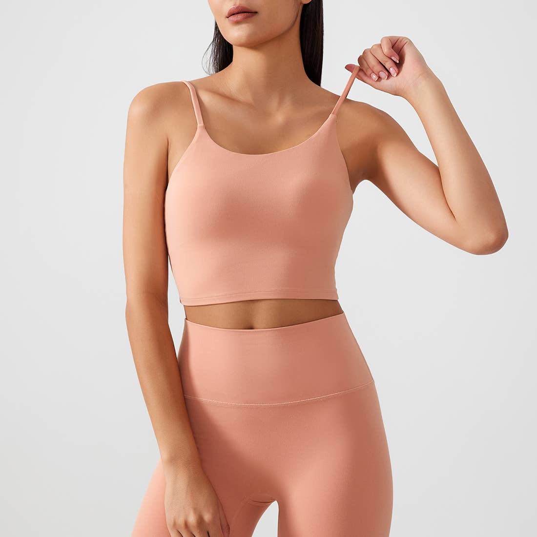 Women Fitness U-Neck Padded Tank Top High Support Sport Bra Sodalemon