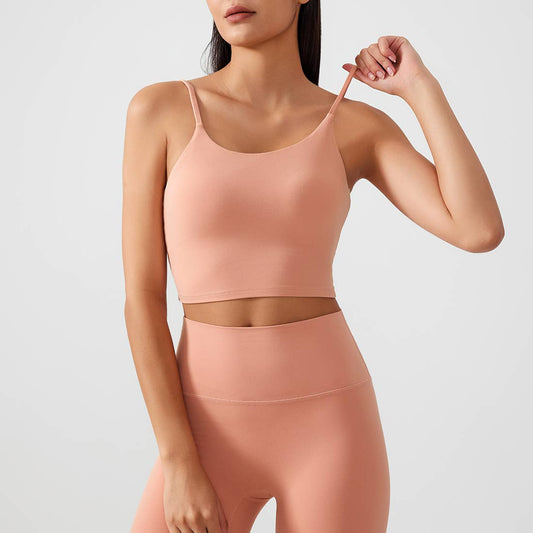 Women Fitness U-Neck Padded Tank Top High Support Sport Bra Sodalemon