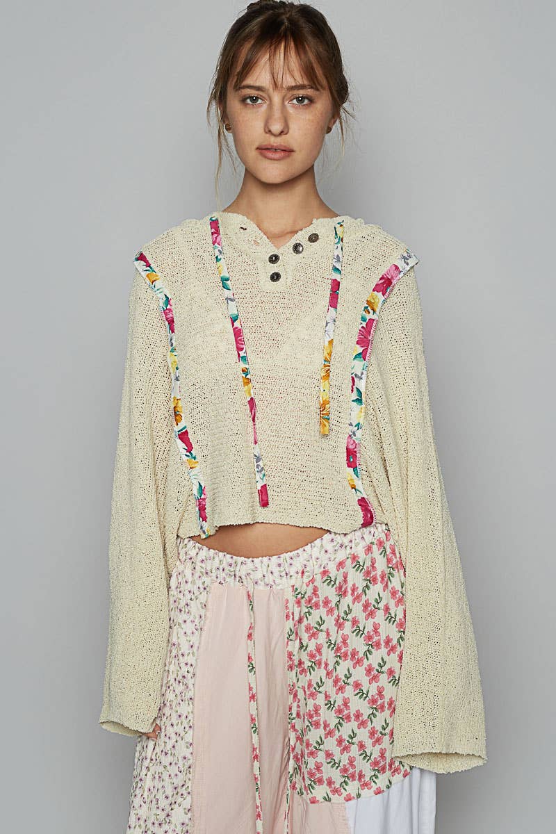 FINAL SALE-Full sleeve solid thin sweater hoodie top