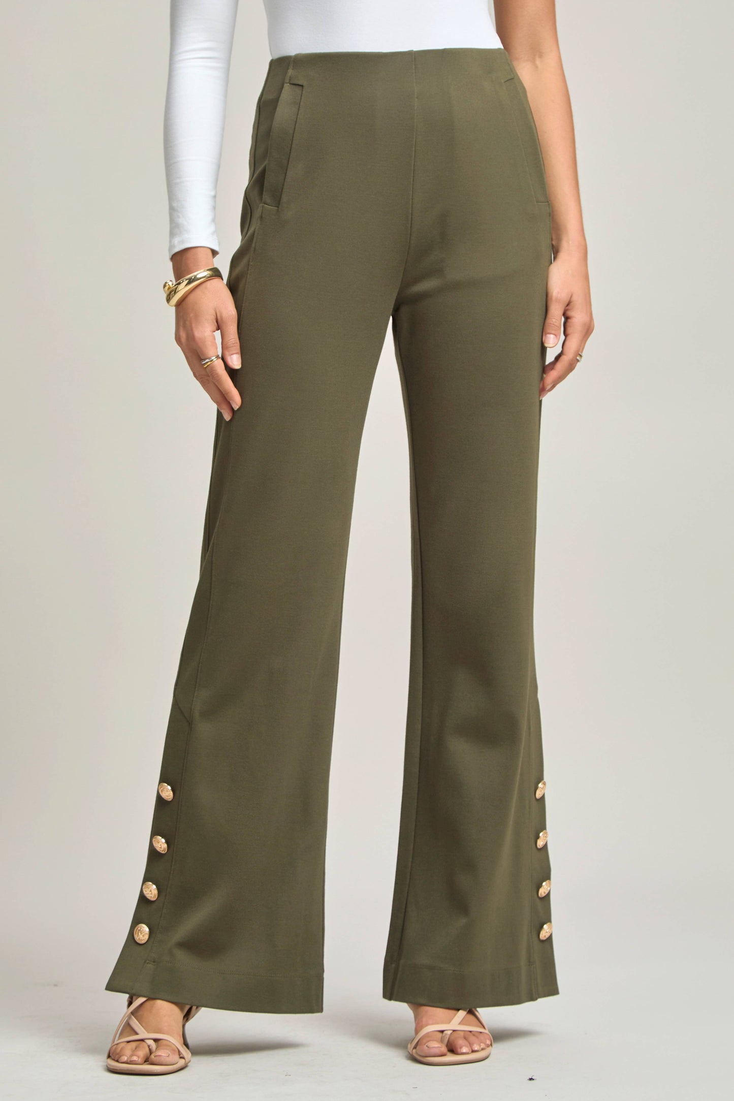 Magic Gala Button-Hem Pants Dear Scarlett