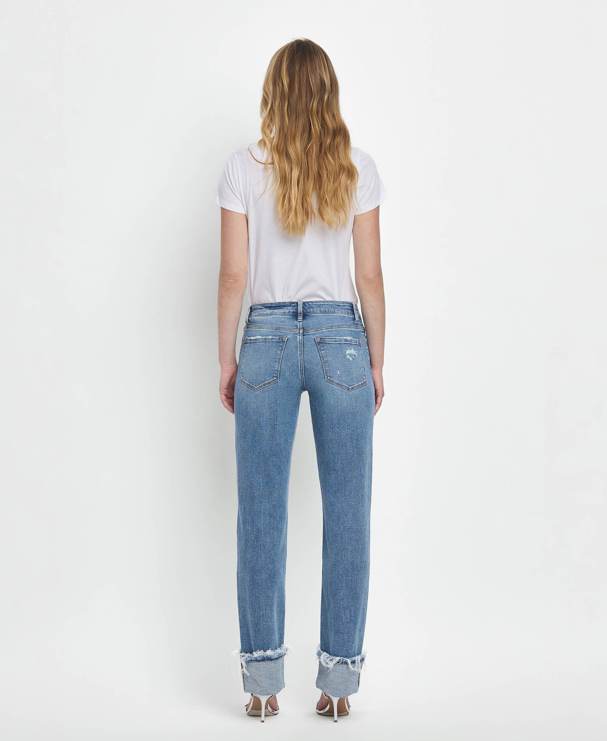 MID RISE CUFFED STRAIGHT JEANS LV1504 Lovervet by VERVET