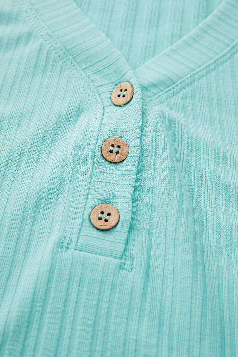 Ribbed Button V Neck Tank Top and Shorts Set