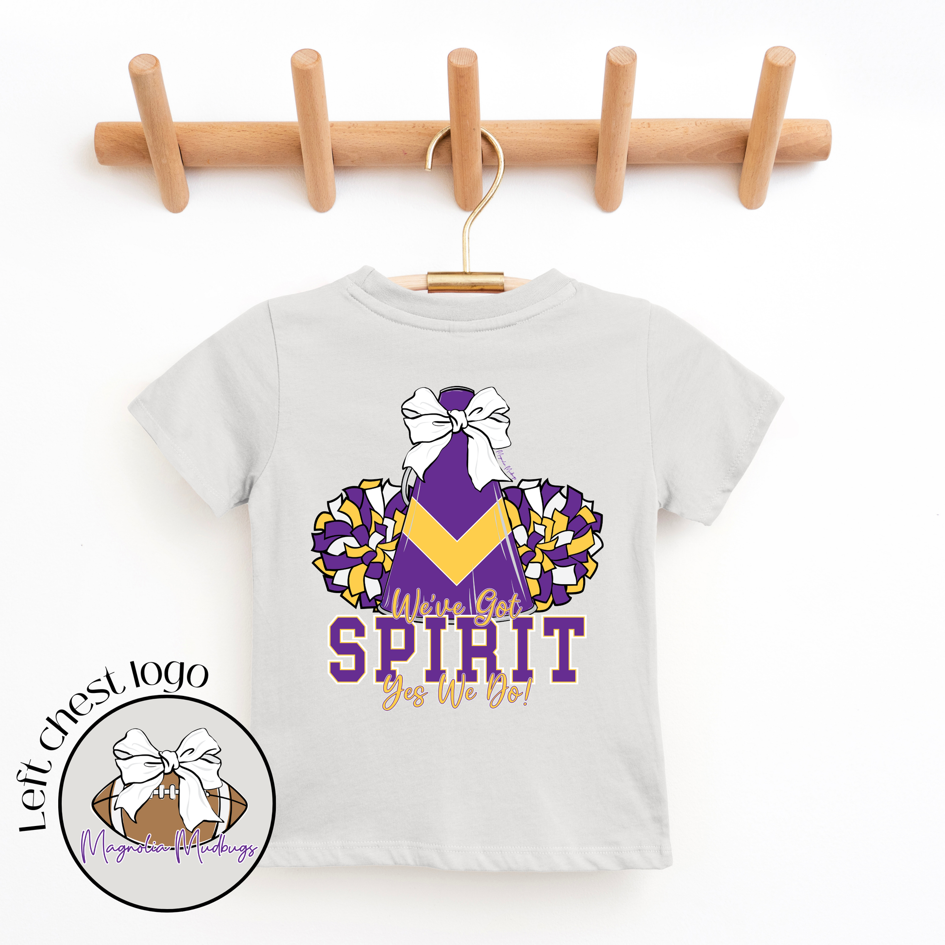We've Got Spirit | Purple + Gold | Football Kid’s Tee Magnolia Mudbugs