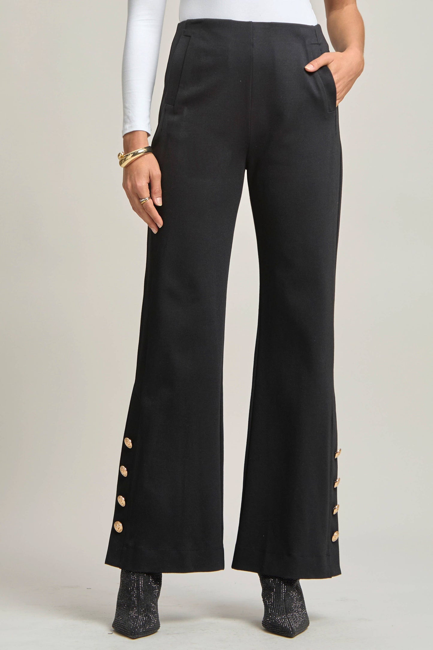 Magic Gala Button-Hem Pants Dear Scarlett