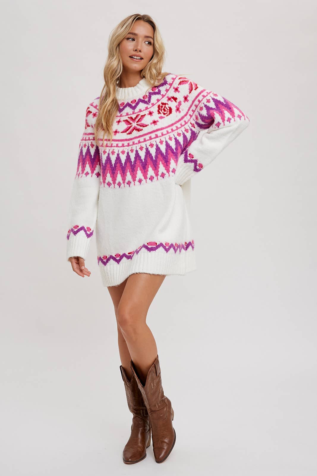 FAIR ISLE SWEATER DRESS Bluivy