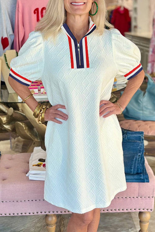 Colorblock Textured Summer Mini Dress