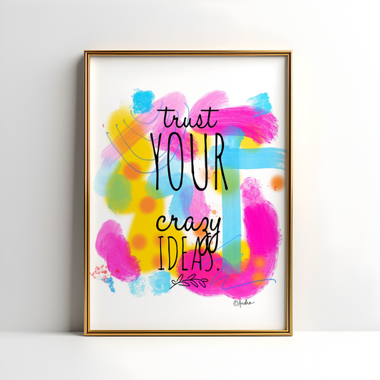 Inspirational Art Print, Dopamine Decor, Trendy Colorful Wall Poster, Maximalist Home Audra Style