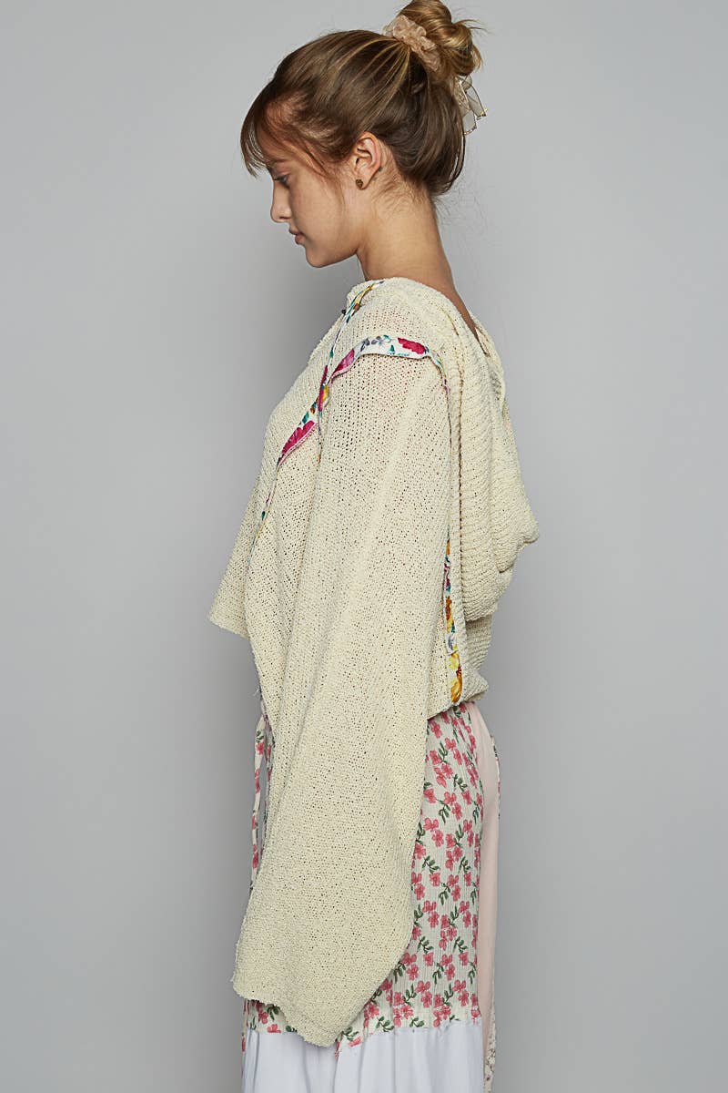 FINAL SALE-Full sleeve solid thin sweater hoodie top